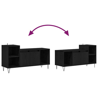 TV Cabinet Black Oak 100 x 35 x 55 cm Engineered Wood