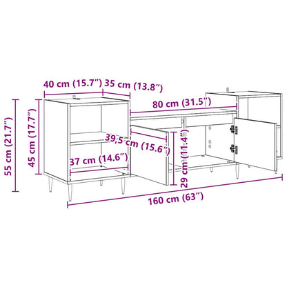 TV Cabinet Artisan Oak 160 x 35 x 55 cm Engineered Wood