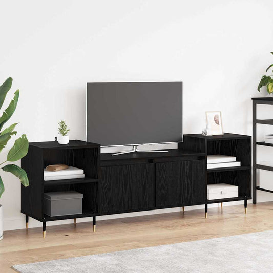TV Cabinet Black Oak 160 x 35 x 55 cm Engineered Wood