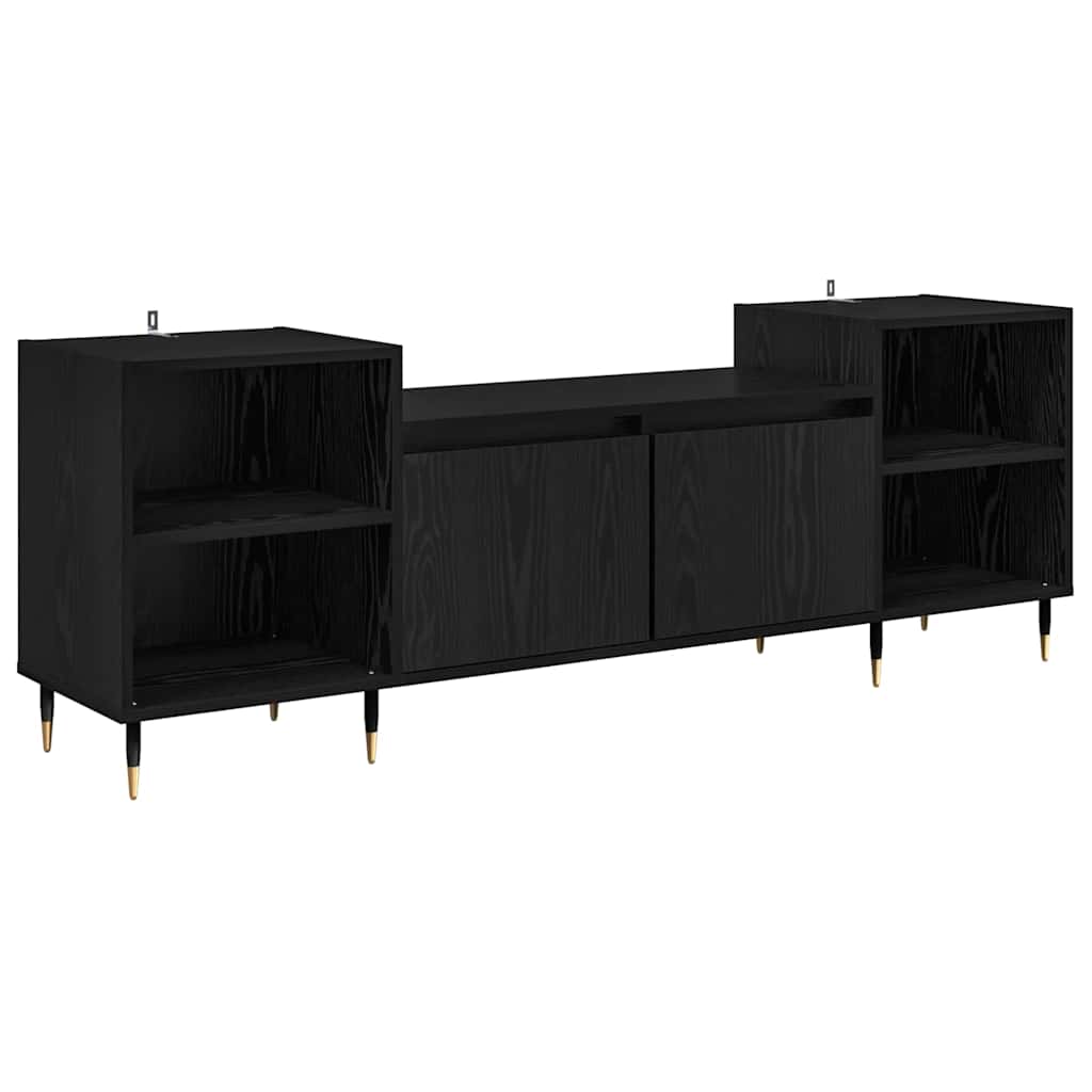 TV Cabinet Black Oak 160 x 35 x 55 cm Engineered Wood