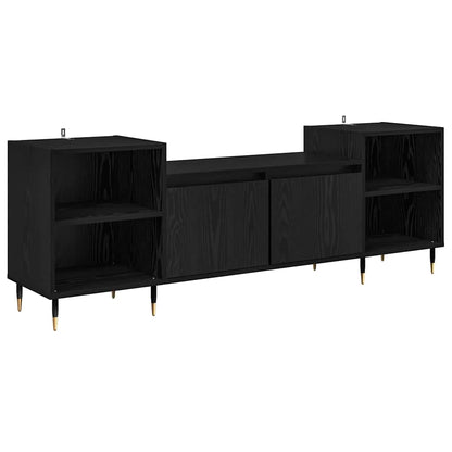 TV Cabinet Black Oak 160 x 35 x 55 cm Engineered Wood