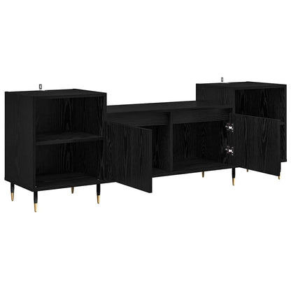 TV Cabinet Black Oak 160 x 35 x 55 cm Engineered Wood