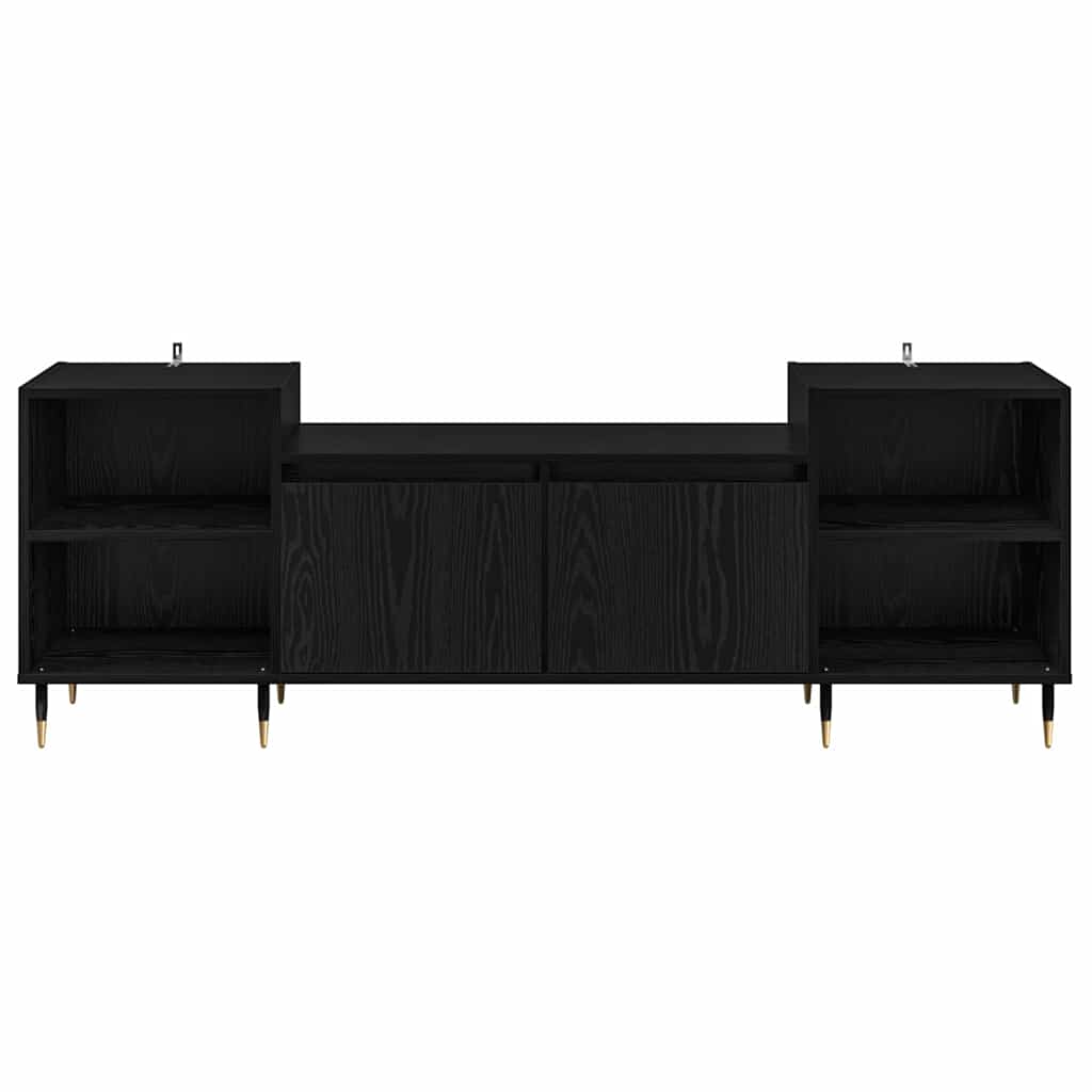 TV Cabinet Black Oak 160 x 35 x 55 cm Engineered Wood