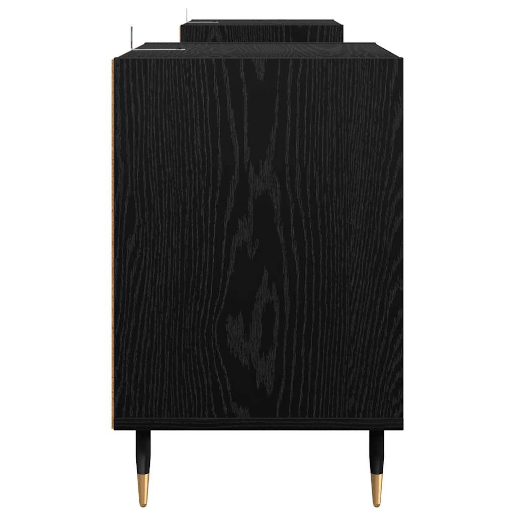 TV Cabinet Black Oak 160 x 35 x 55 cm Engineered Wood