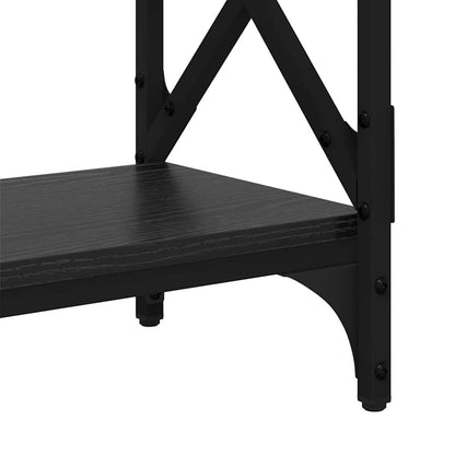 Console Table Black Oak 100 x 28 x 80.5 cm Engineered Wood