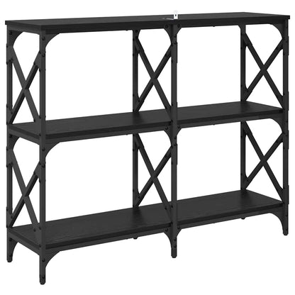 Console Table Black Oak 100 x 28 x 80.5 cm Engineered Wood