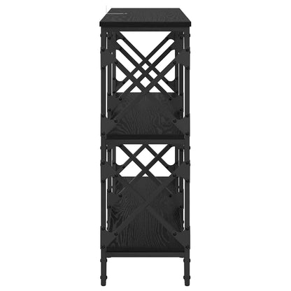 Console Table Black Oak 100 x 28 x 80.5 cm Engineered Wood