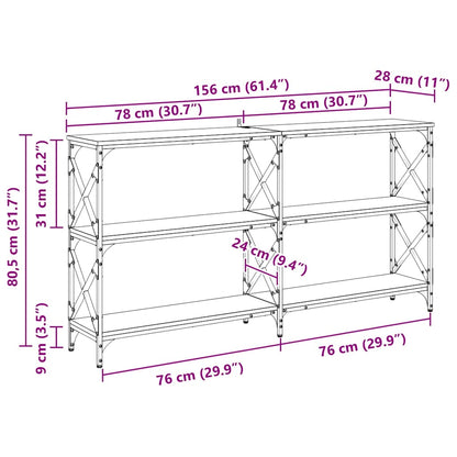 Console Table Old Wood 156 x 28 x 80.5 cm Engineered Wood