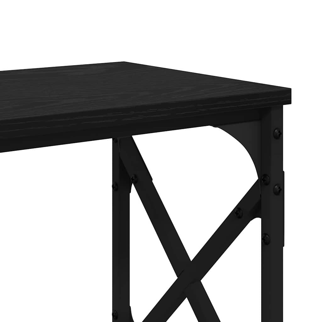Console Table Black Oak 156 x 28 x 80.5 cm Engineered Wood