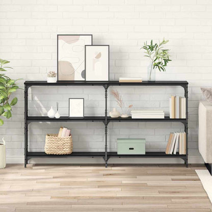 Console Table Black Oak 156 x 28 x 80.5 cm Engineered Wood