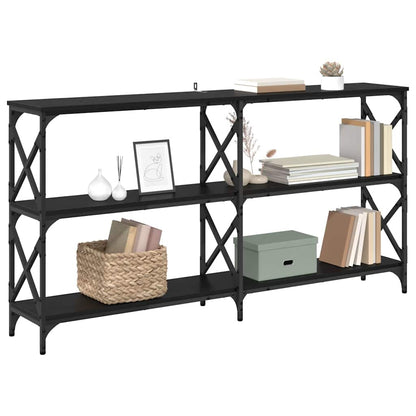 Console Table Black Oak 156 x 28 x 80.5 cm Engineered Wood