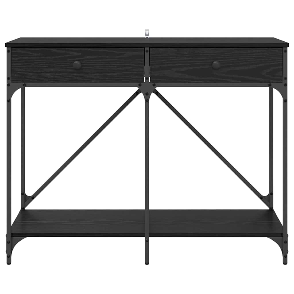 Console Table Black Oak 100 x 39 x 78.5 cm Engineered Wood
