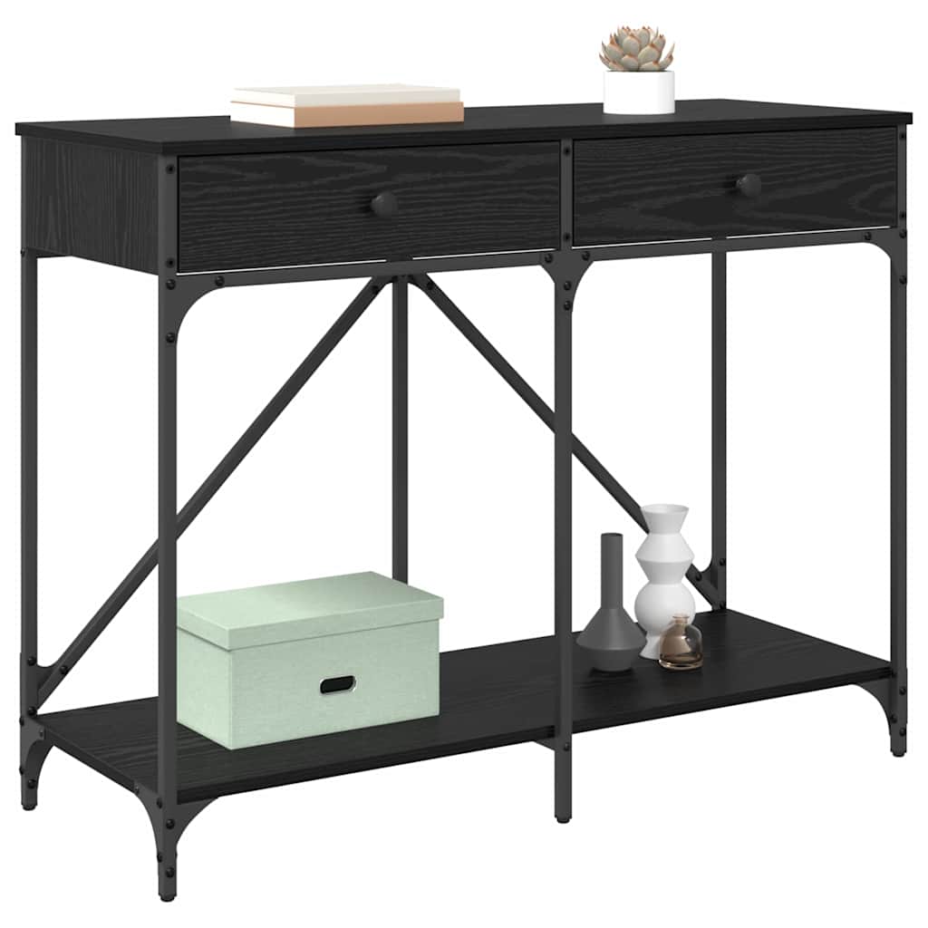 Console Table Black Oak 100 x 39 x 78.5 cm Engineered Wood