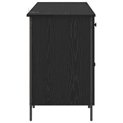 Computer Desk Black Oak 131 x 48 x 75 cm Engineered Wood