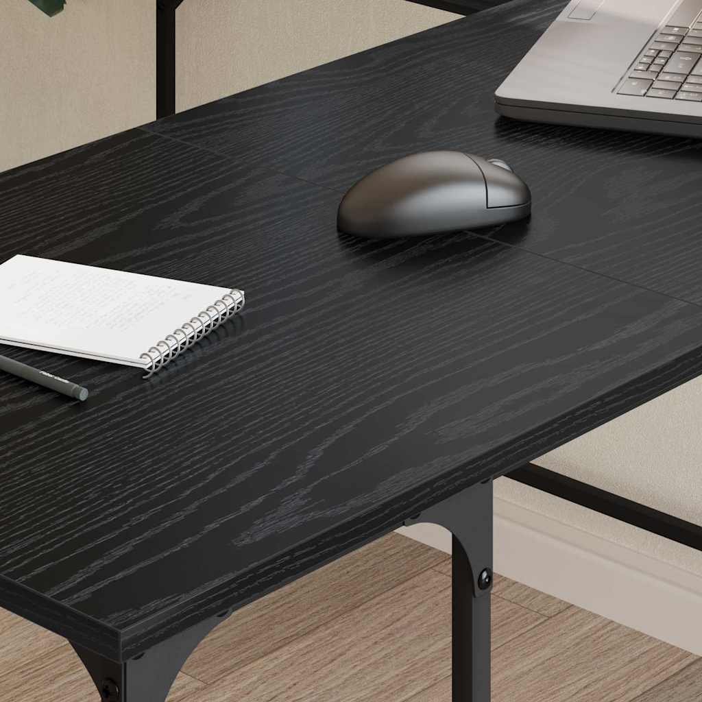 Desk Black Oak 139 x 139 x 75 cm Engineered Wood