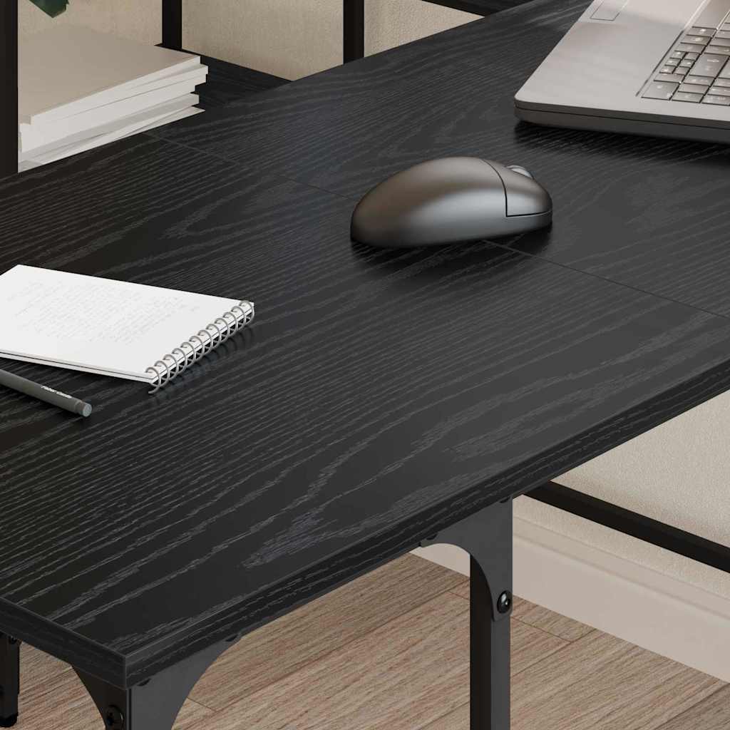Desk Black Oak 139 x 139 x 75 cm Engineered Wood