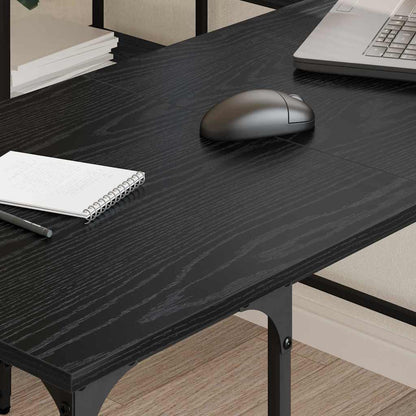 Desk Black Oak 139 x 139 x 75 cm Engineered Wood