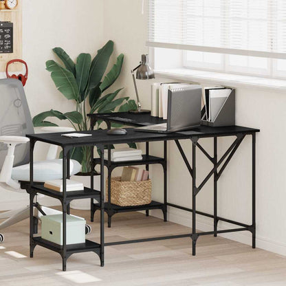 Desk Black Oak 139 x 139 x 75 cm Engineered Wood