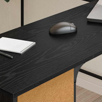 Desk Black Oak 141 x 141 x 75 cm Engineered Wood