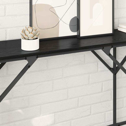 Console Table Black Oak 180 x 30 x 75 cm Engineered Wood