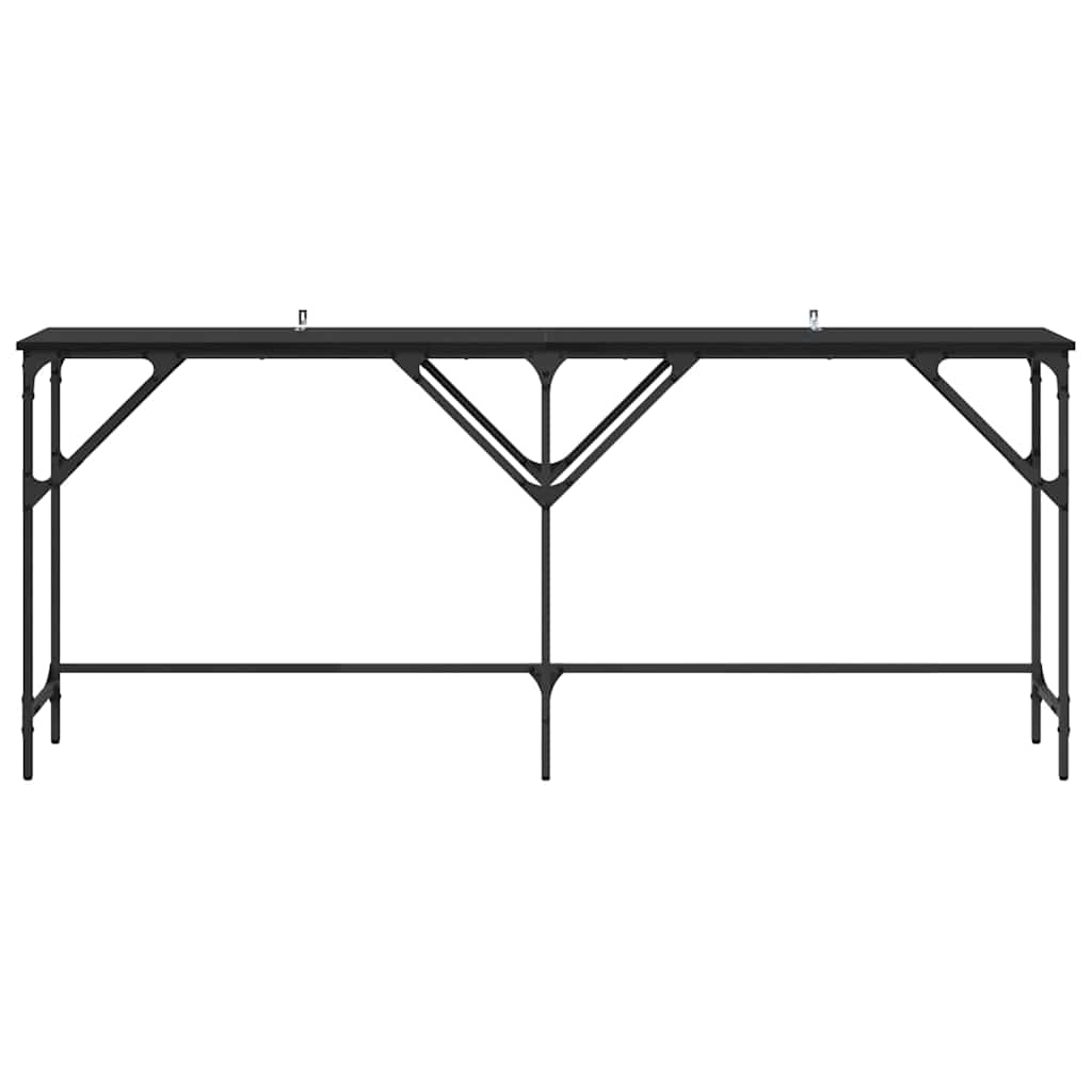 Console Table Black Oak 180 x 30 x 75 cm Engineered Wood