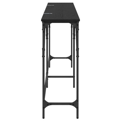 Console Table Black Oak 180 x 30 x 75 cm Engineered Wood