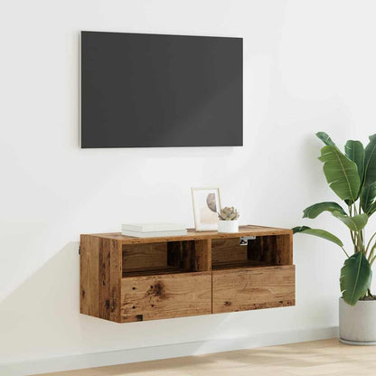 TV Wall Cabinet Old Wood 80 x 30 x 30 cm Engineered Wood