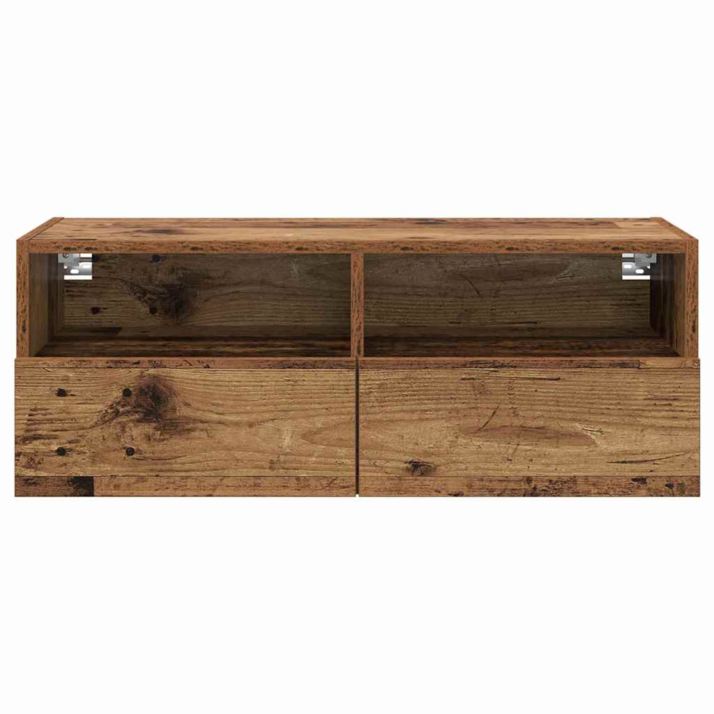 TV Wall Cabinets 2 pcs Old Wood 80 x 30 x 30 cm Engineered Wood