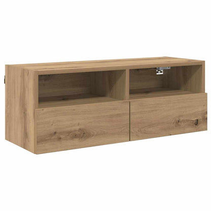TV Wall Cabinet Artisan Oak 80 x 30 x 30 cm Engineered Wood