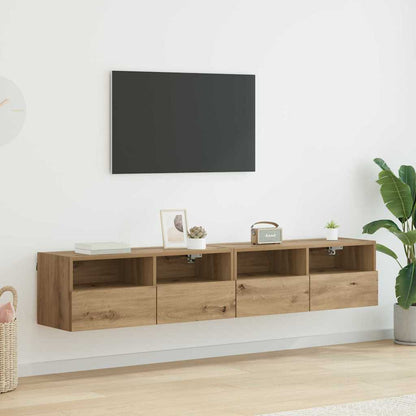 TV Wall Cabinets Wall-mounted 2 pcs Artisan Oak 80 x 30 x 30 cm