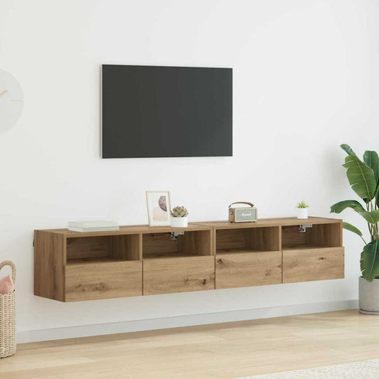 TV Wall Cabinets Wall-mounted 2 pcs Artisan Oak 80 x 30 x 30 cm
