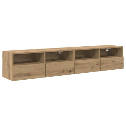 TV Wall Cabinets Wall-mounted 2 pcs Artisan Oak 80 x 30 x 30 cm