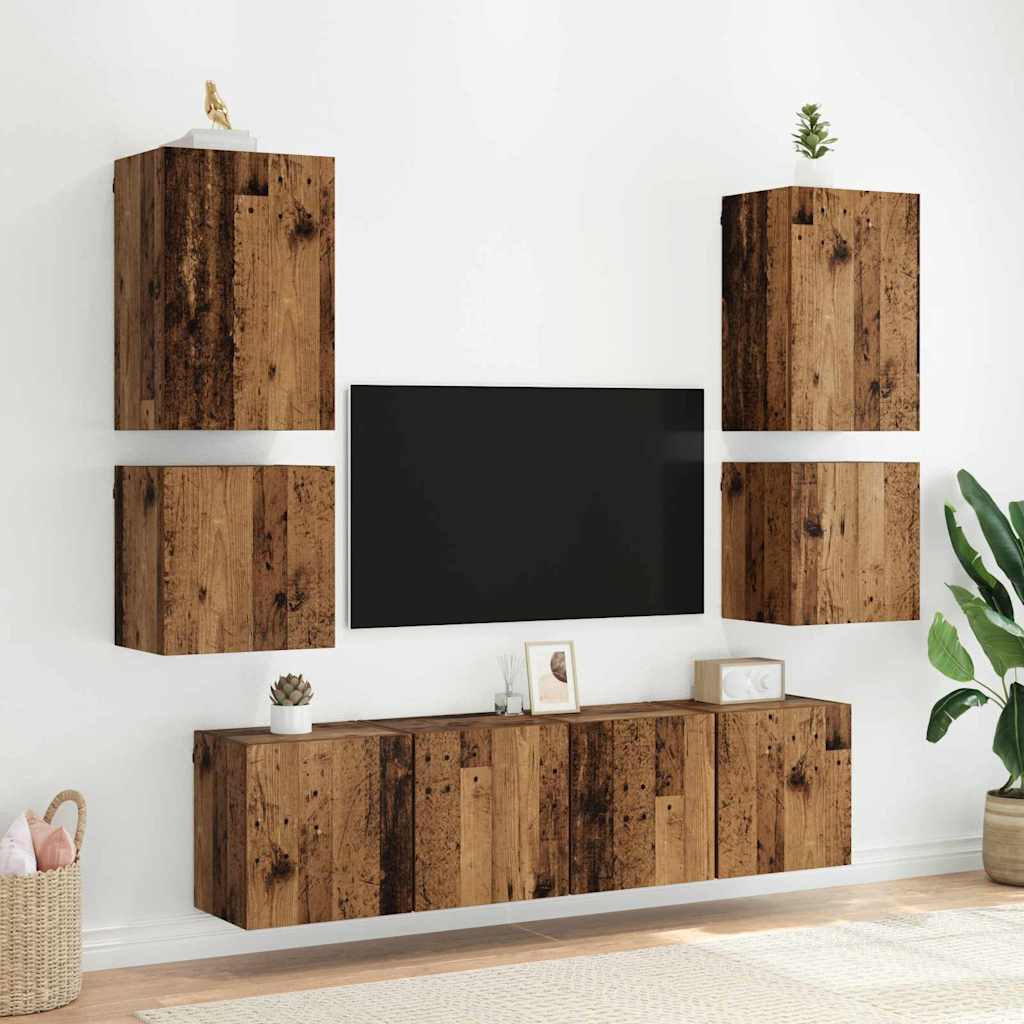 TV Wall Cabinet Old Wood 40.5 x 30 x 40 cm Engineered Wood