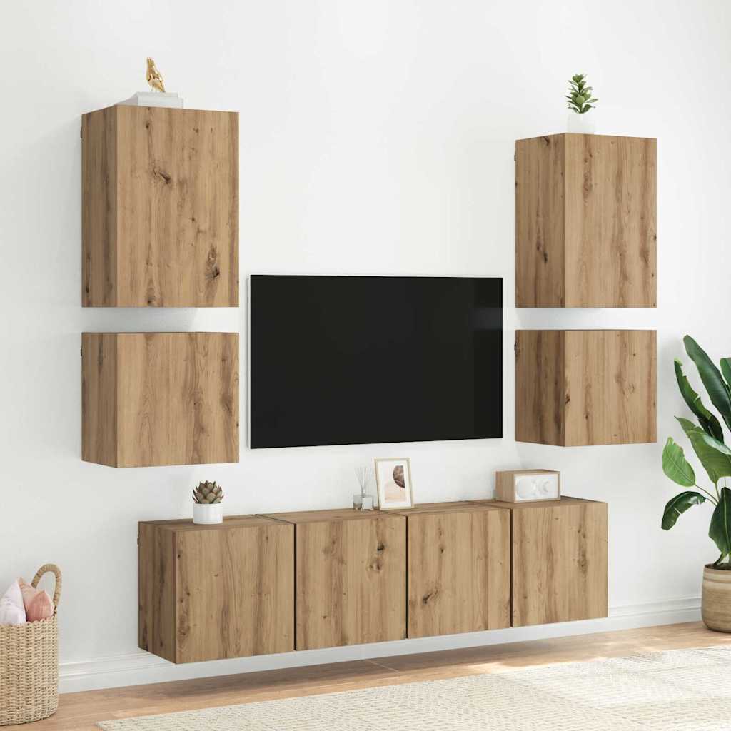 TV Wall Cabinet Artisan Oak 40.5 x 30 x 40 cm Engineered Wood