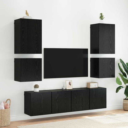 TV Wall Cabinet Black Oak 40.5 x 30 x 40 cm Engineered Wood