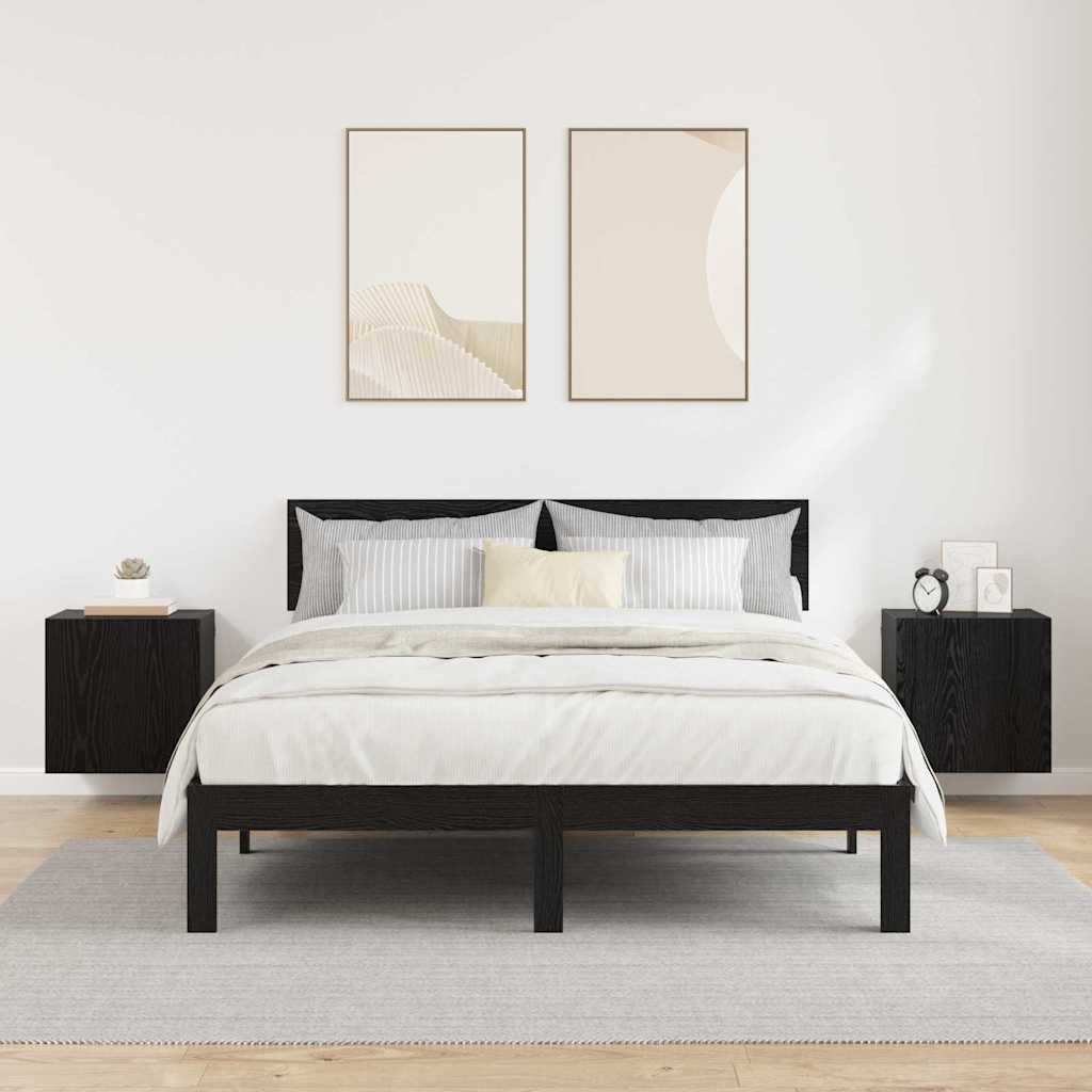 TV Wall Cabinets Wall-mounted 2 pcs Black Oak 40.5 x 30 x 40 cm