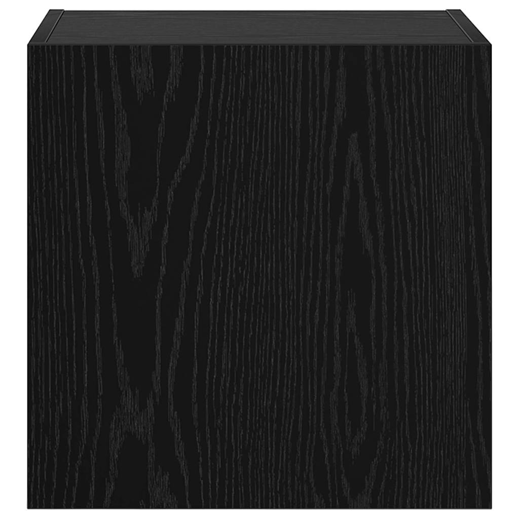 TV Wall Cabinets Wall-mounted 2 pcs Black Oak 40.5 x 30 x 40 cm