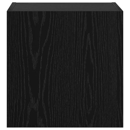 TV Wall Cabinets Wall-mounted 2 pcs Black Oak 40.5 x 30 x 40 cm