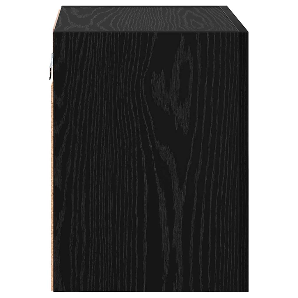 TV Wall Cabinets Wall-mounted 2 pcs Black Oak 40.5 x 30 x 40 cm