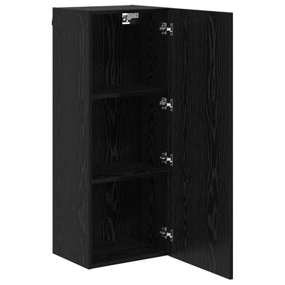 TV Wall Cabinet Black Oak 40.5 x 30 x 102 cm Engineered Wood