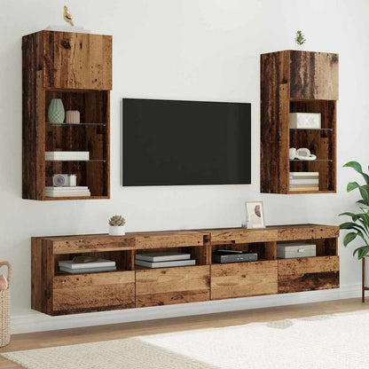 Wall-mounted TV Cabinet Wall-mounted Old Wood 40.5 x 30 x 90 cm