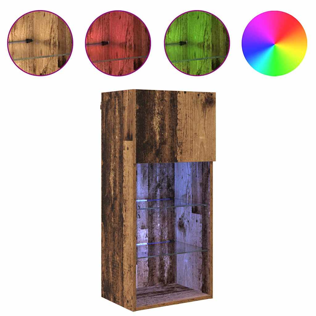 Wall-mounted TV Cabinet Wall-mounted Old Wood 40.5 x 30 x 90 cm