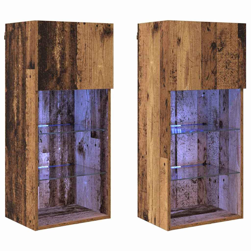 Wall-mounted TV Cabinets 2 pcs Old Wood 40.5 x 30 x 90 cm