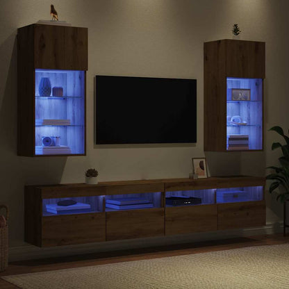Wall-mounted TV Cabinets 2 pcs Artisan Oak 40.5 x 30 x 90 cm