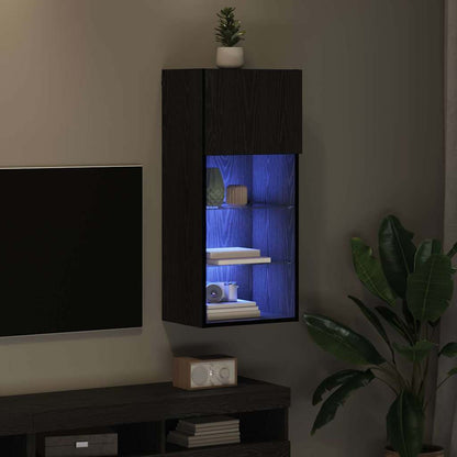 Wall-mounted TV Cabinet Black Oak 40.5 x 30 x 90 cm