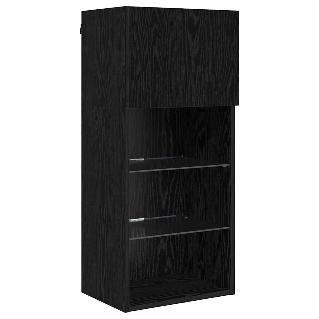 Wall-mounted TV Cabinets 2 pcs Black Oak 40.5 x 30 x 90 cm