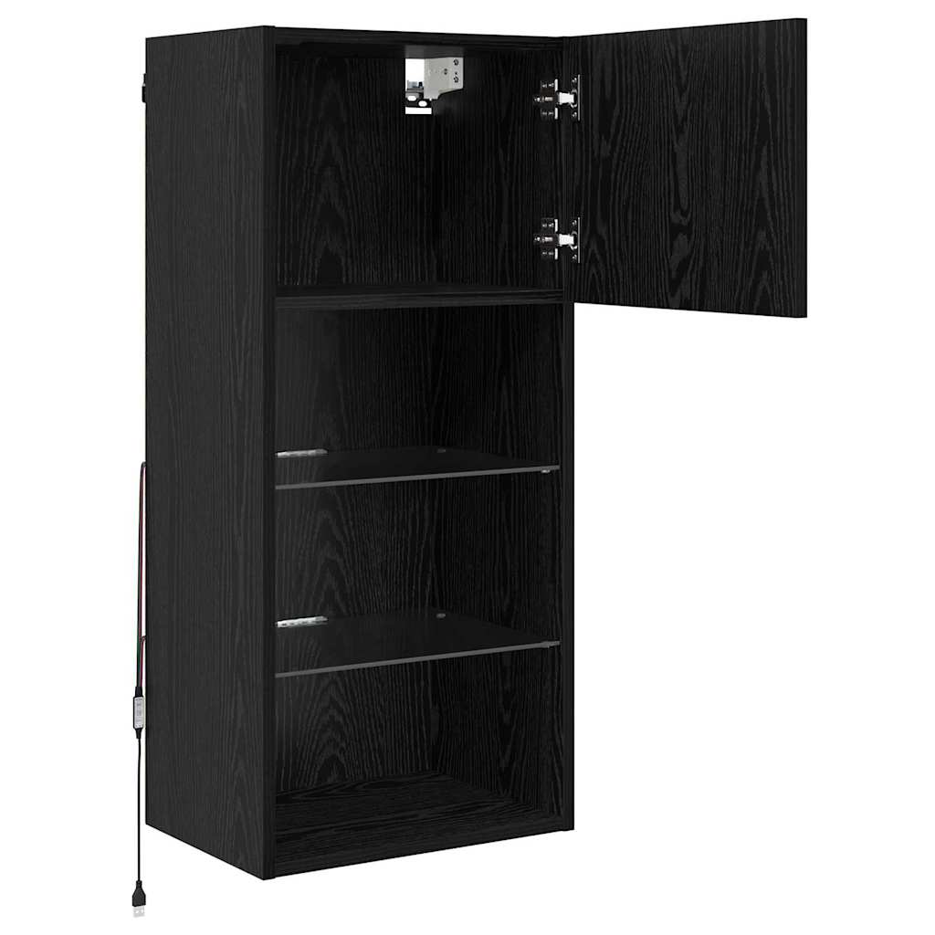 Wall-mounted TV Cabinets 2 pcs Black Oak 40.5 x 30 x 90 cm