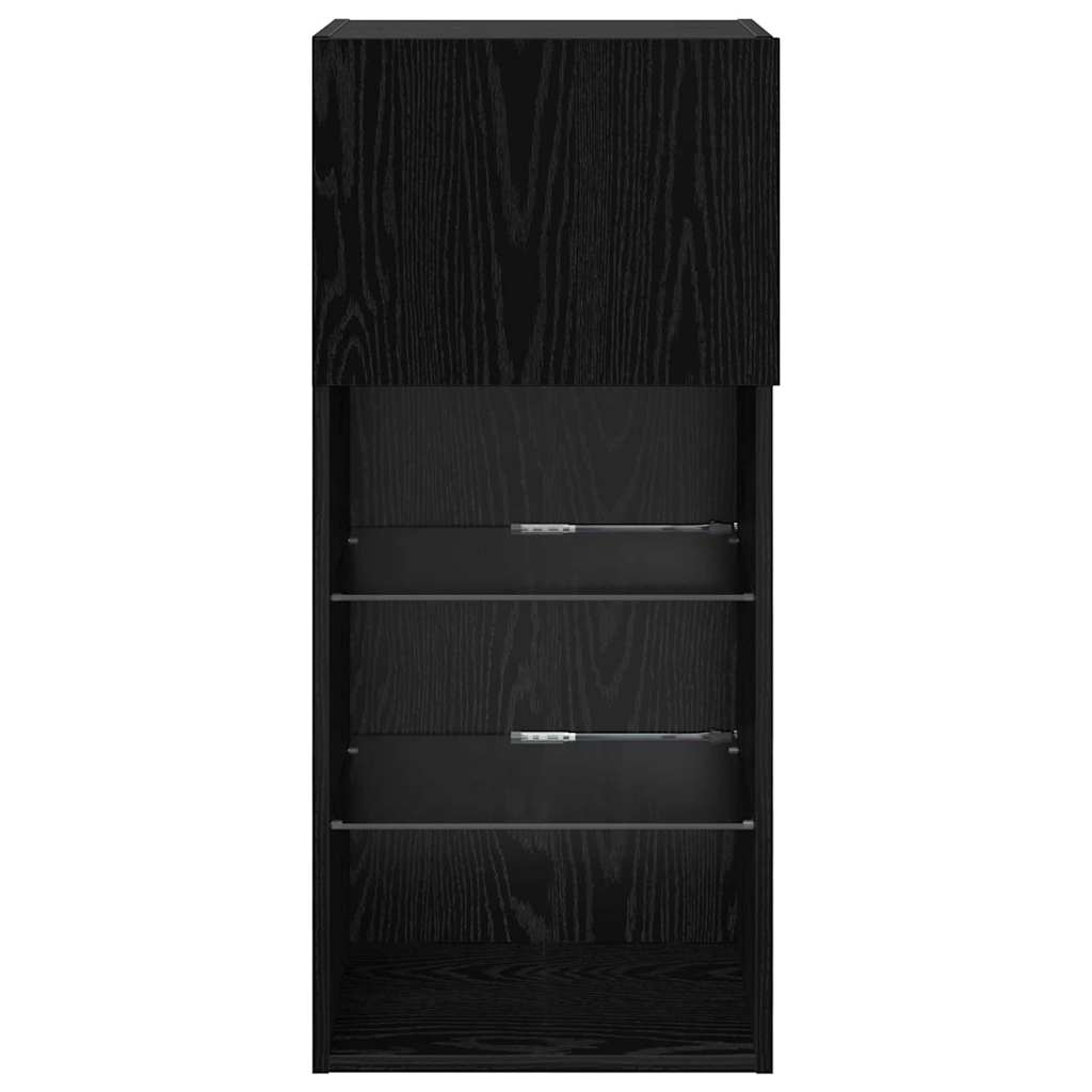 Wall-mounted TV Cabinets 2 pcs Black Oak 40.5 x 30 x 90 cm