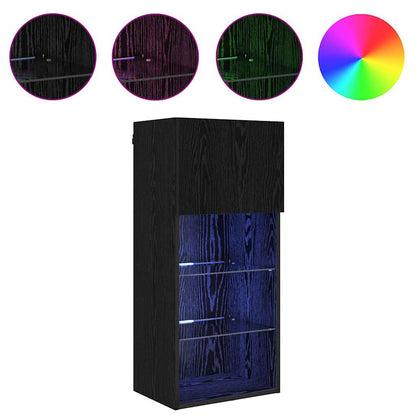 Wall-mounted TV Cabinets 2 pcs Black Oak 40.5 x 30 x 90 cm