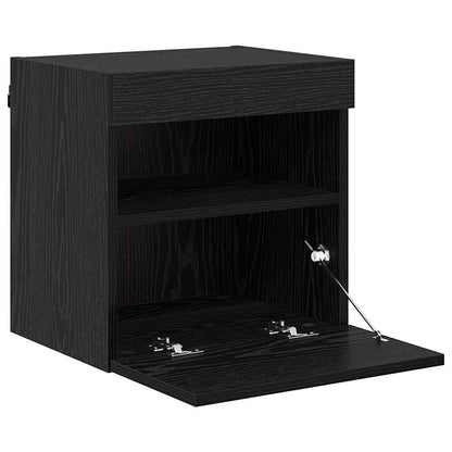 TV Wall Cabinet Black Oak 40 x 30 x 40 cm Engineered Wood